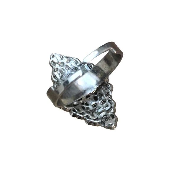 Black and Clear Rhinestone Cluster Adjustable Ring - Picture 3 of 3